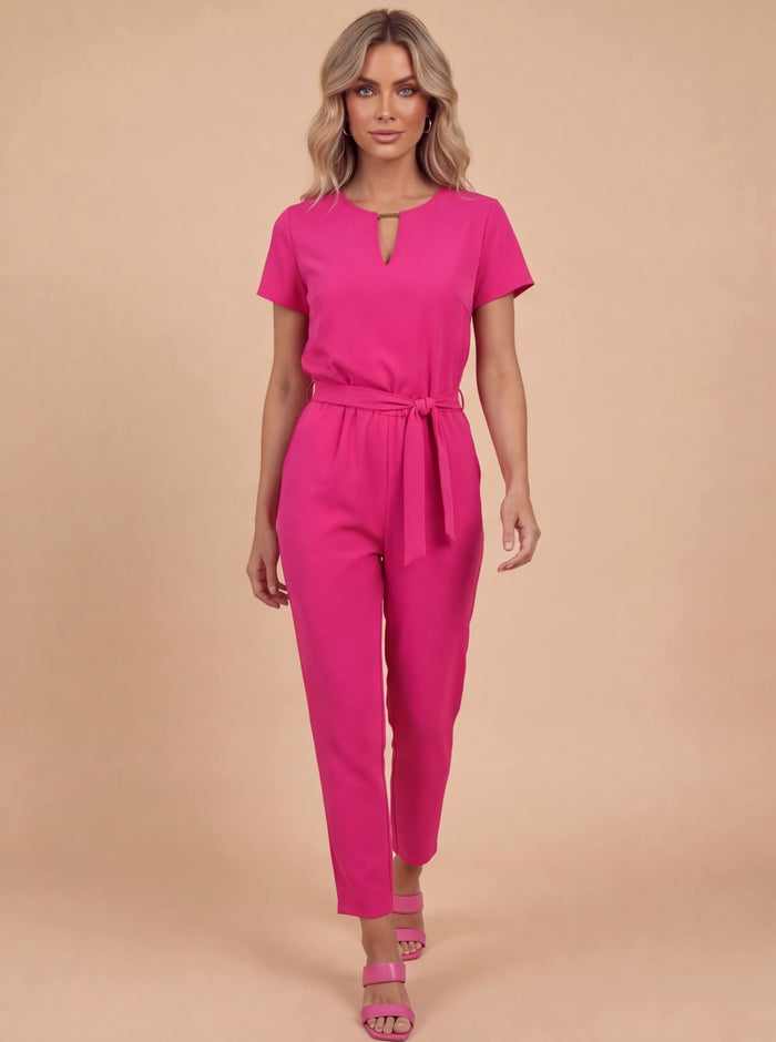 Damen Jumpsuit – Eleganter Kurzarm Jumpsuit mit Maßgeschneiderter Passform