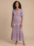 Damen Boho Maxikleid – Mit Quasten-Detail & Fließender Silhouette