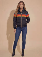 Damen Winter Stil Farbstreifen Kurzjacke