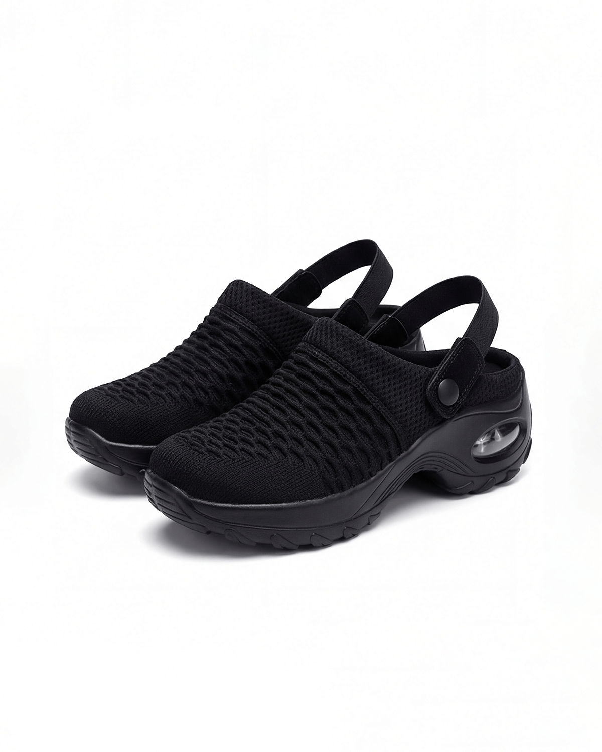 Damen Clogs mit Fersenriemen – Mesh-Optik - Orthopädisch