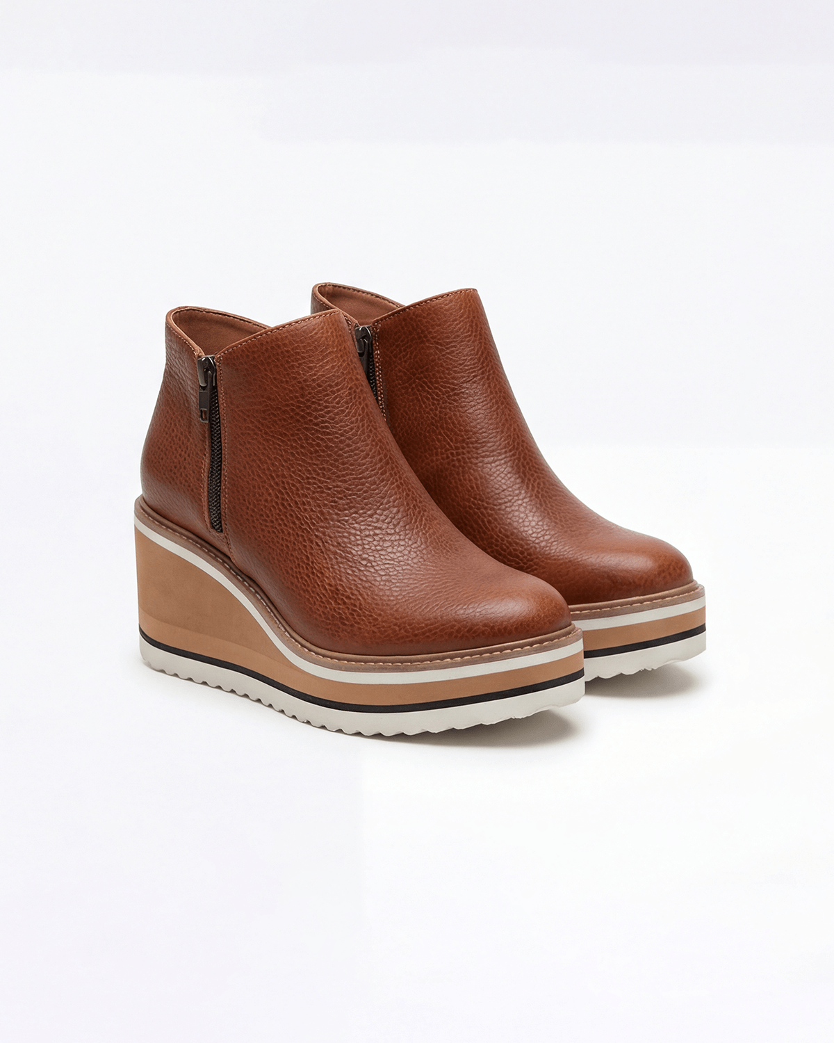 Botines de plataforma para mujer: con cremallera lateral