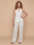 Damen-Set mit Neckholder-Top und weiter Hose