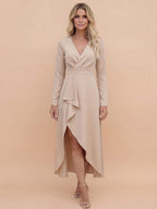 Robe midi asymétrique pour femme avec décolleté en V
