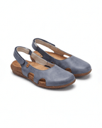 Damen Flache Sandalen – Slingback mit Ausschnitten