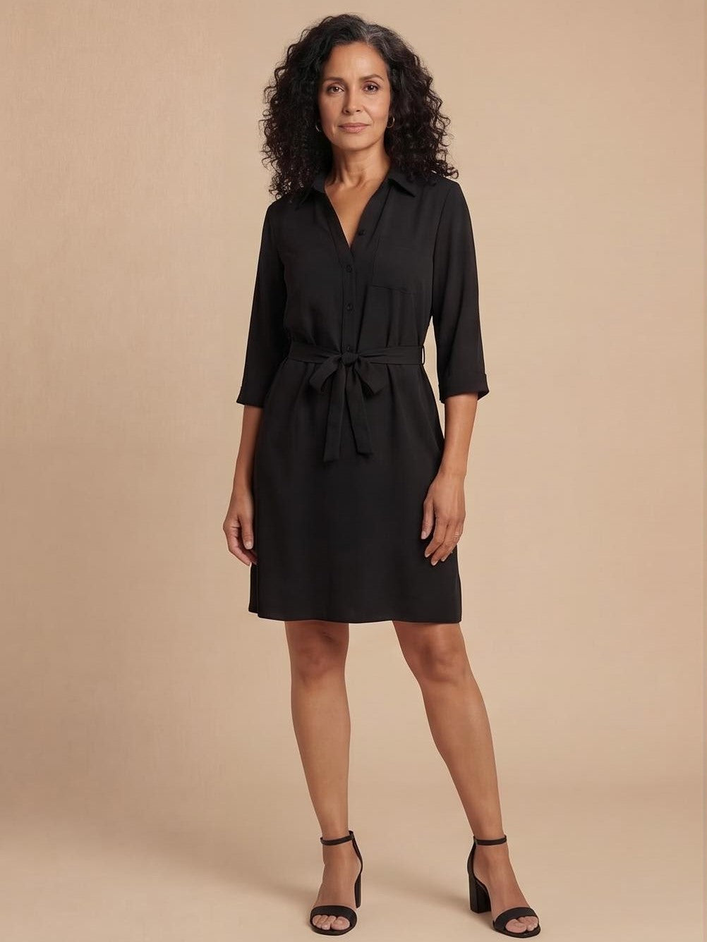 Damen Kleid – Lässiges Hemdblusenkleid für Tag und Abend