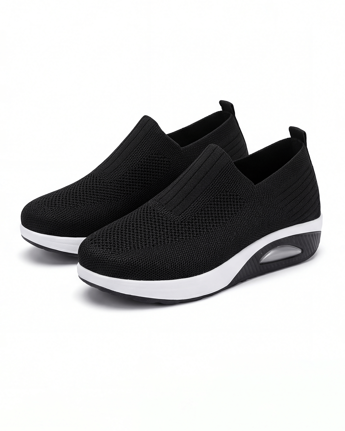 Damen Keil-Sneaker – Slipper in Strickoptik - Orthopädisch
