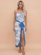 Damen-Badeanzug-Set mit Toile-Print und Sarong