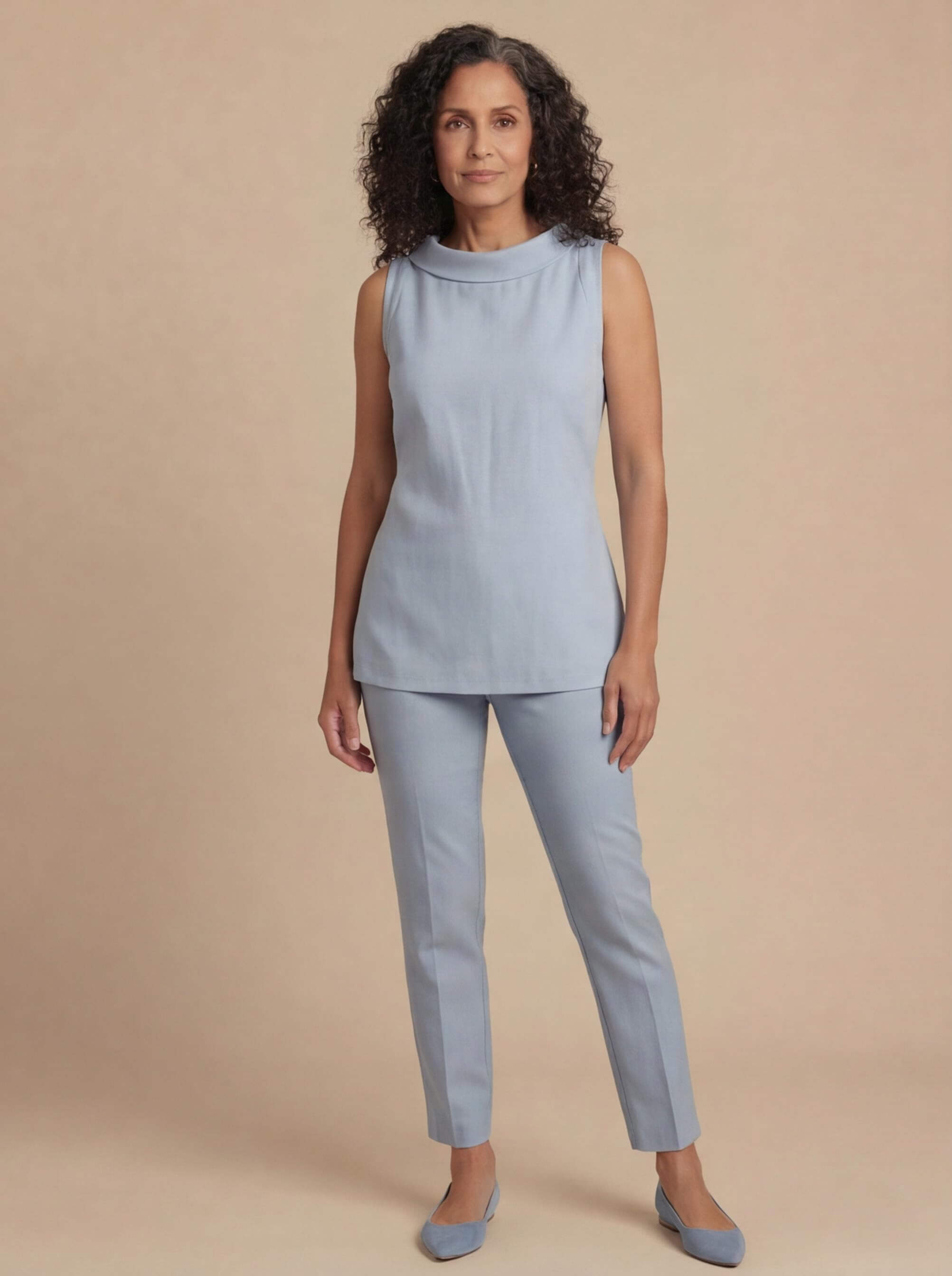 Damen Elegantes Ärmelloses Top mit Rollkragen