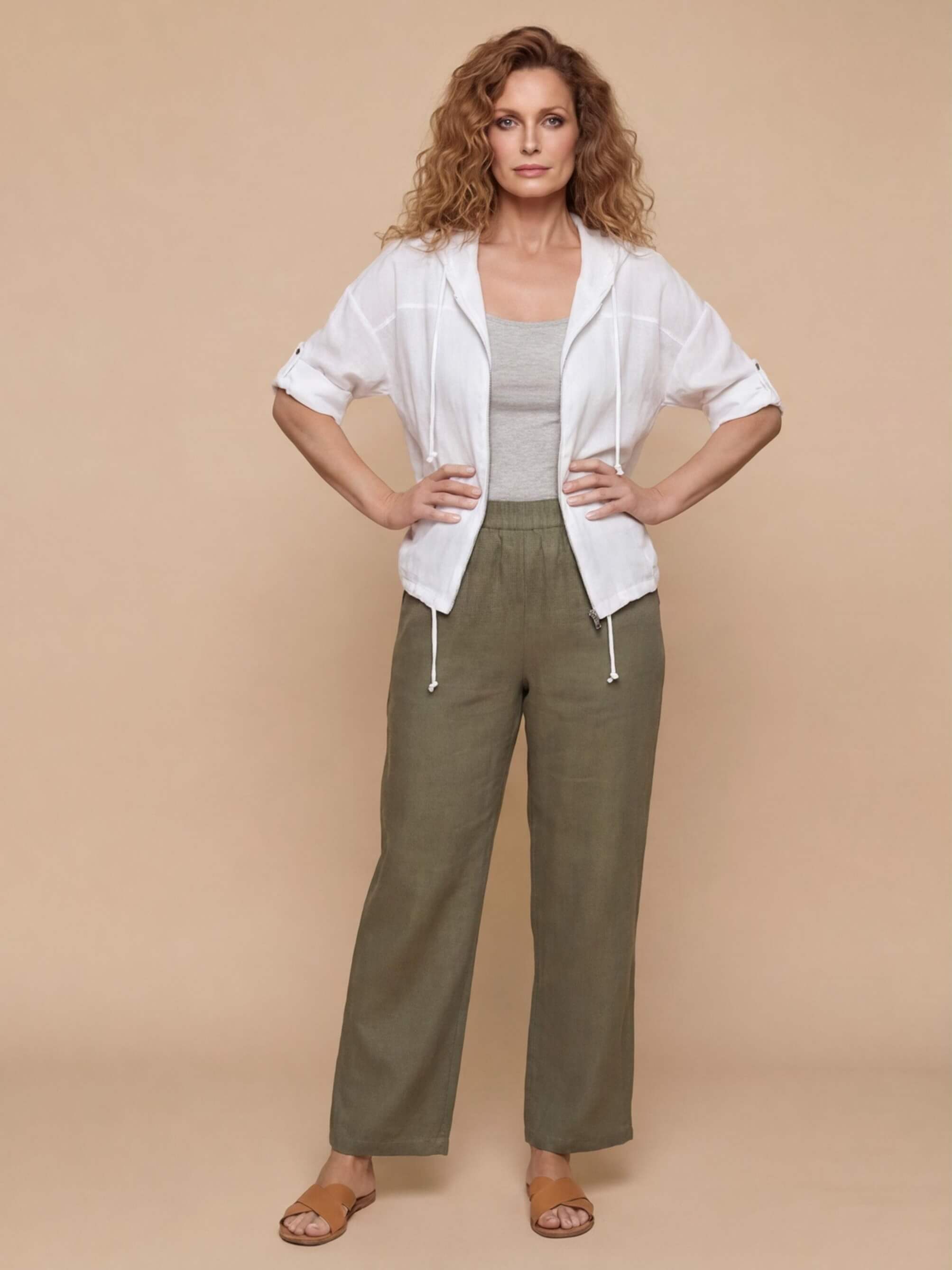 Damen-Kapuzenjacke mit Reißverschluss und Taschen