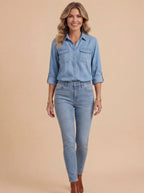 Damen Oversized Denim Hemd