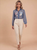 Damenbluse – Boho Blumenbluse