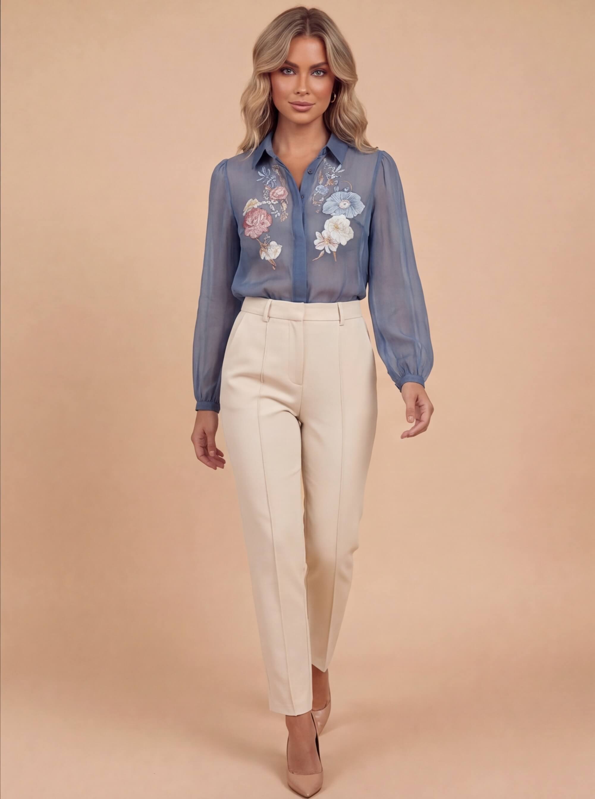 Damenbluse – Boho Blumenbluse