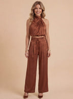 Damen-Set – One-Shoulder-Top & Weite Hose