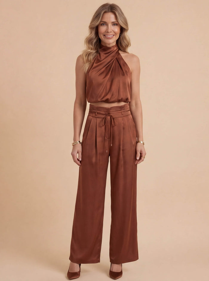 Damen-Set – One-Shoulder-Top & Weite Hose