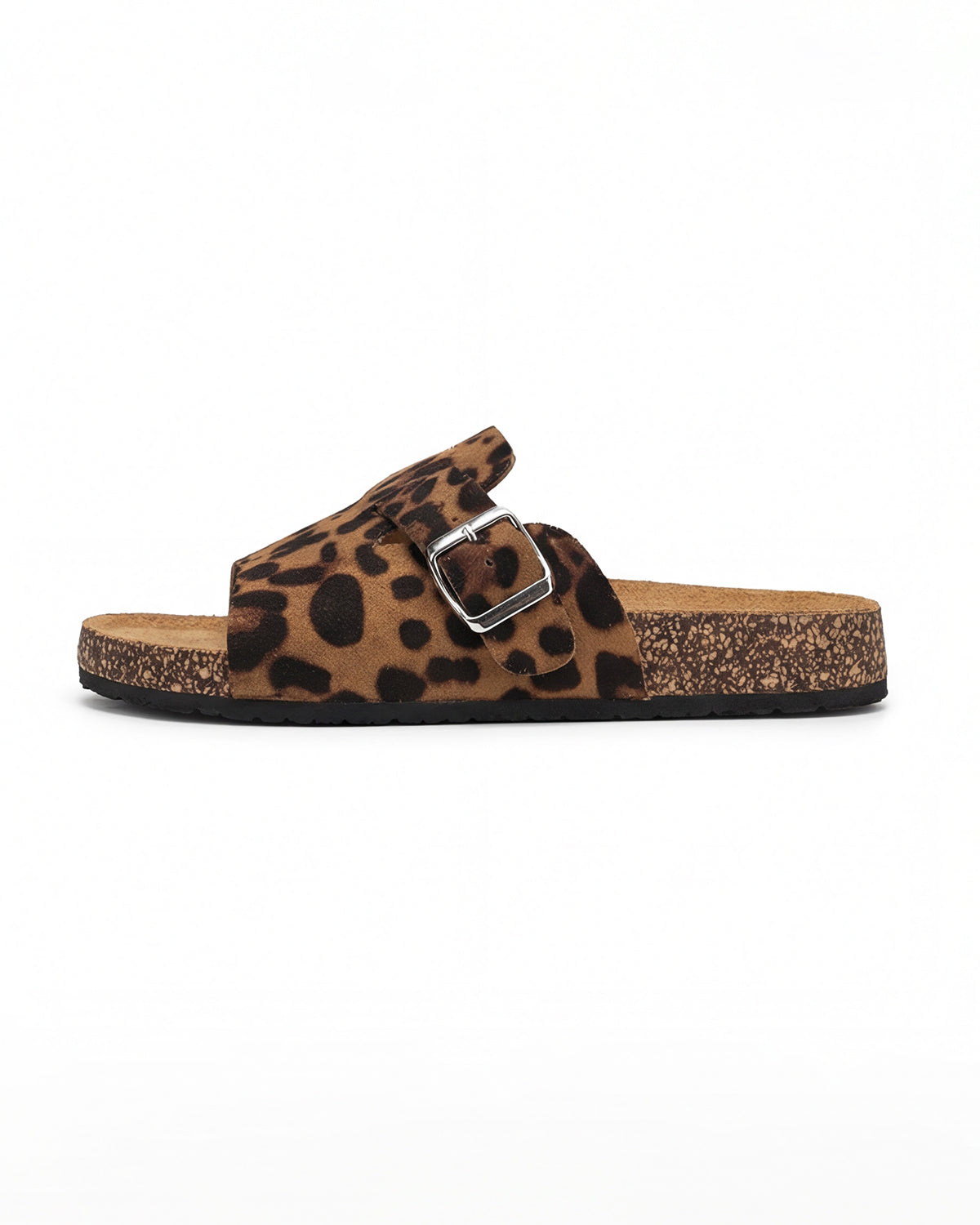 Damen Slides mit Schnalle – Leopardenmuster