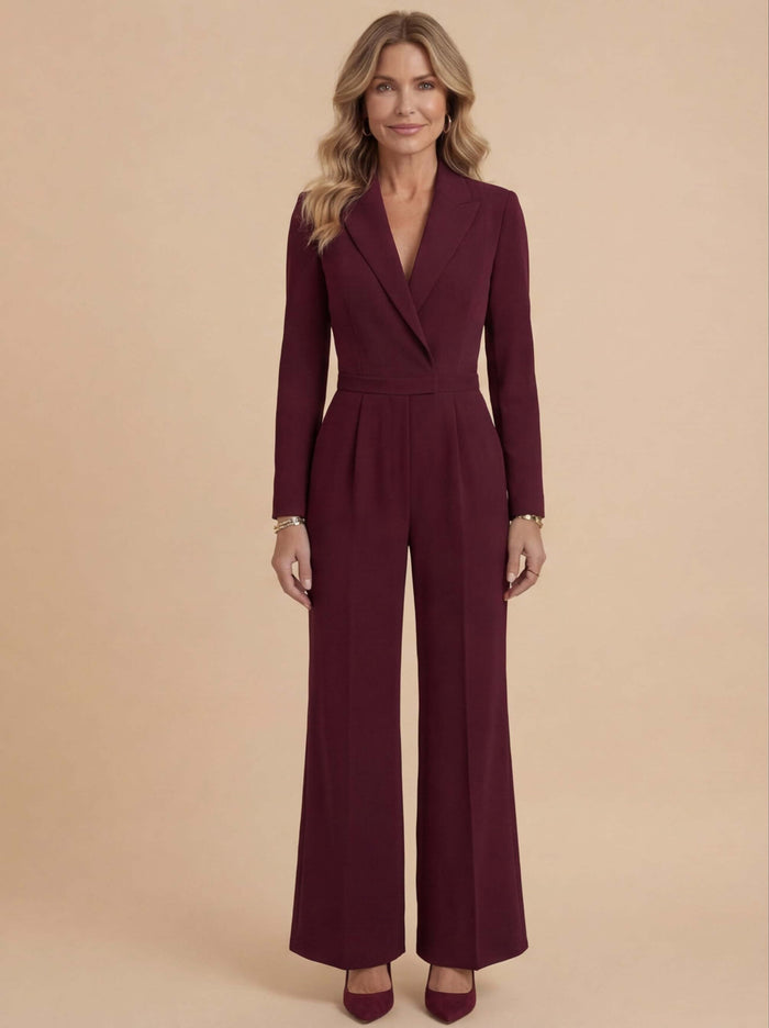 Damen Jumpsuit – Taillierter Langarm Weit Geschnitten