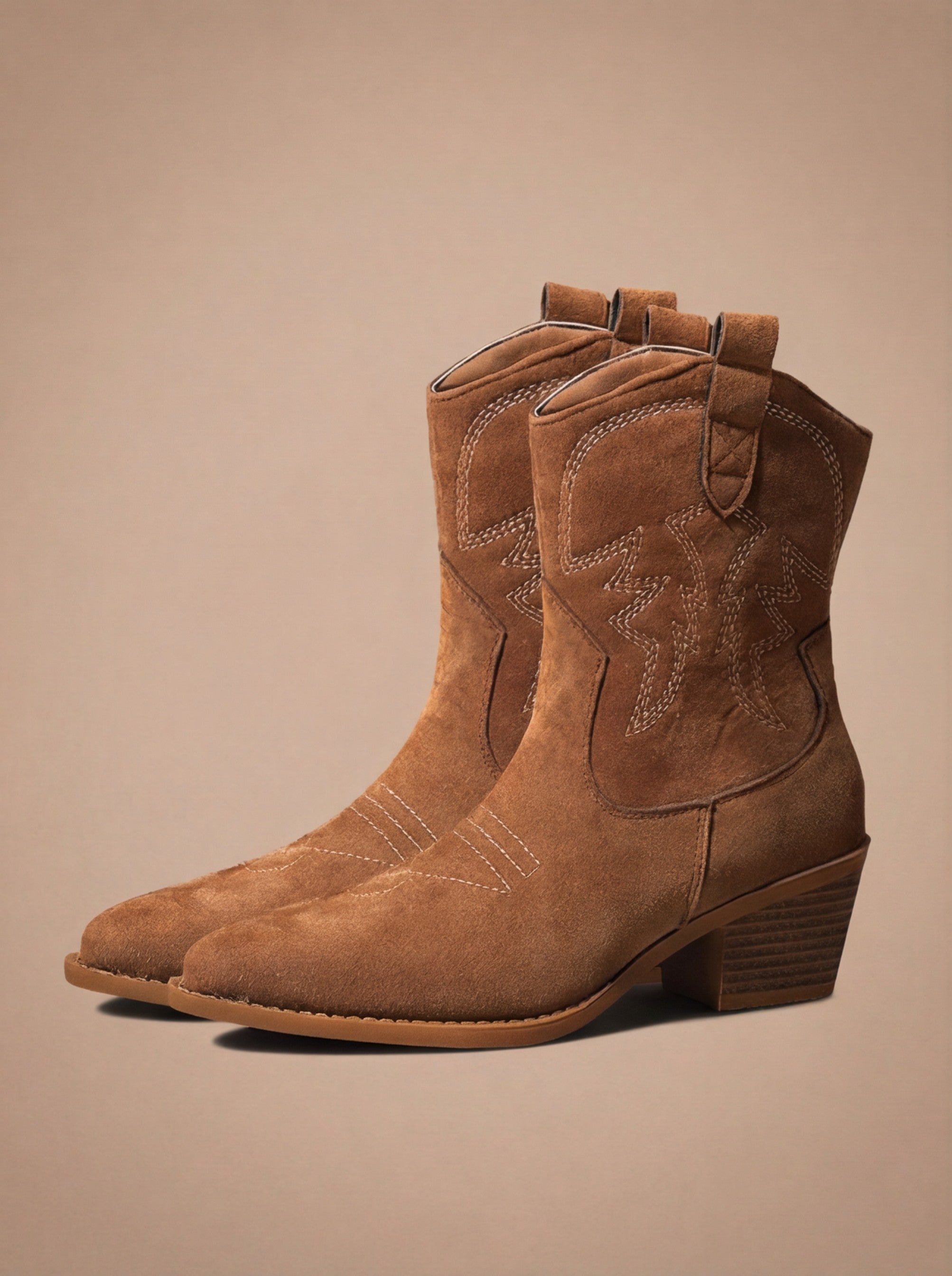 Savannah Wildleder Cowboy Ankle Boots
