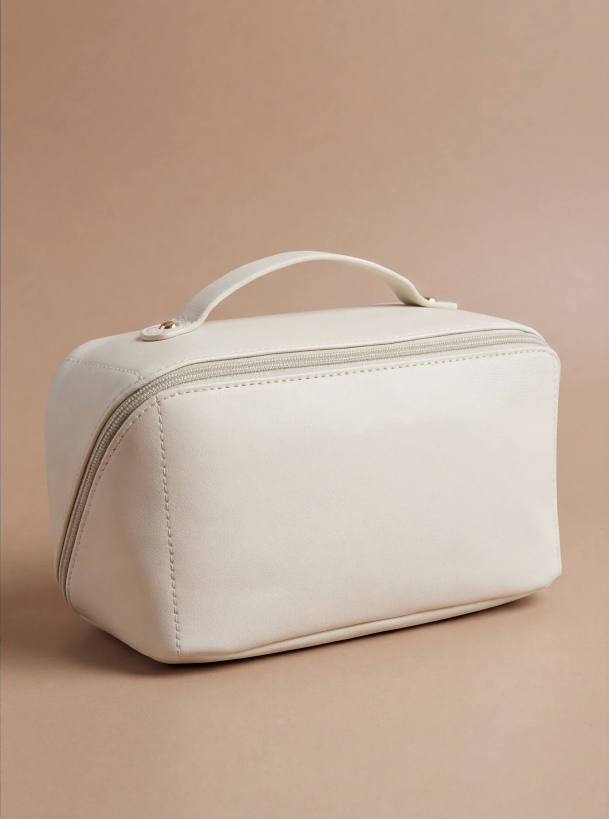 Kosmetiktasche Damen – Strukturierte Reise-Make-up-Bag aus Kunstleder