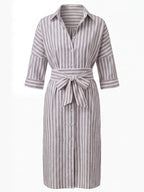 Gestreiftes Damen-Hemdblusenkleid – Leicht & Mühelos Elegant