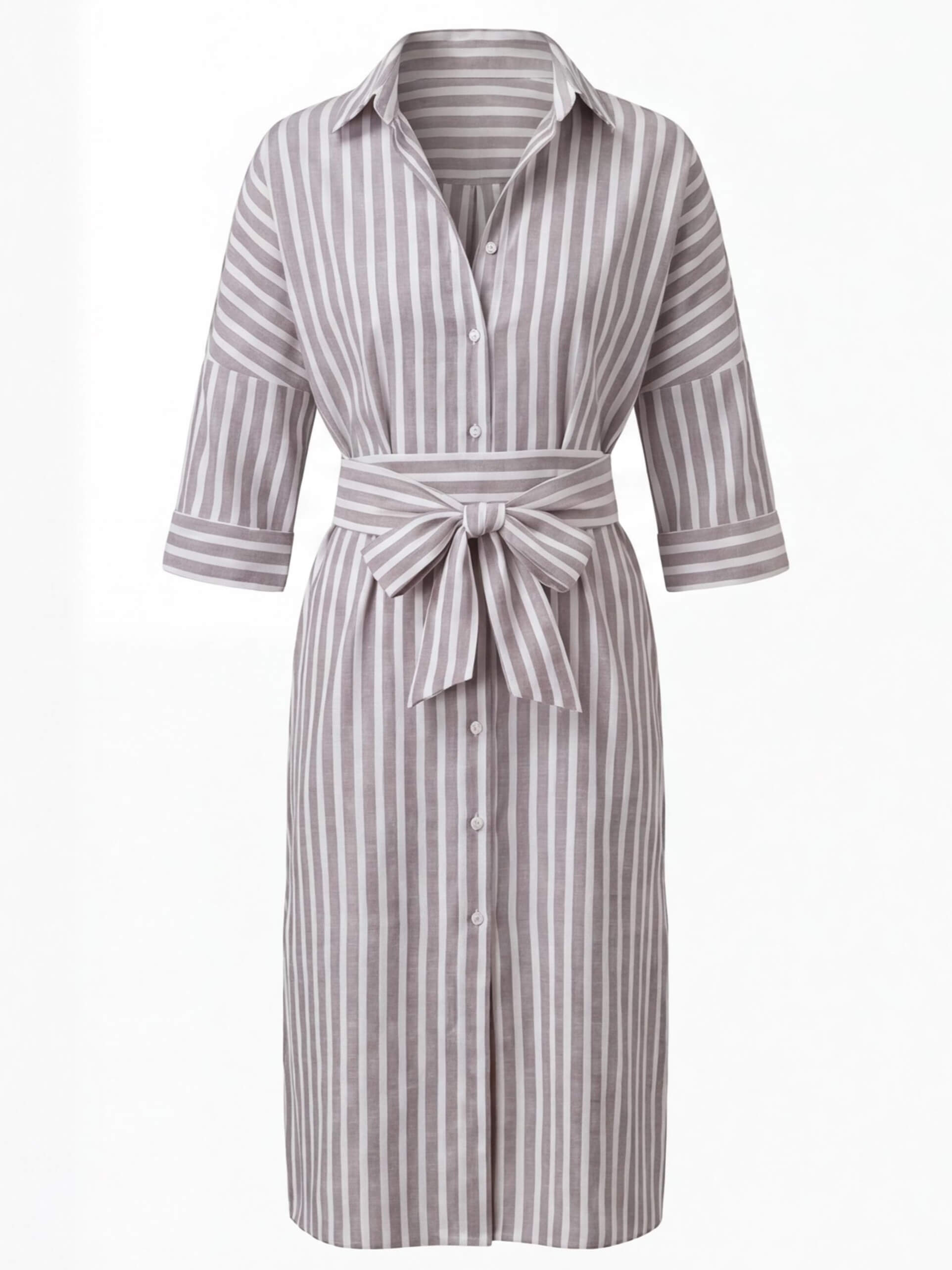 Vestido camisa a rayas para mujer – Ligero y elegantemente sencillo