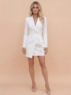 Damen Blazer Mini Kleid – Taillierter Schnitt & Rüschen-Detail