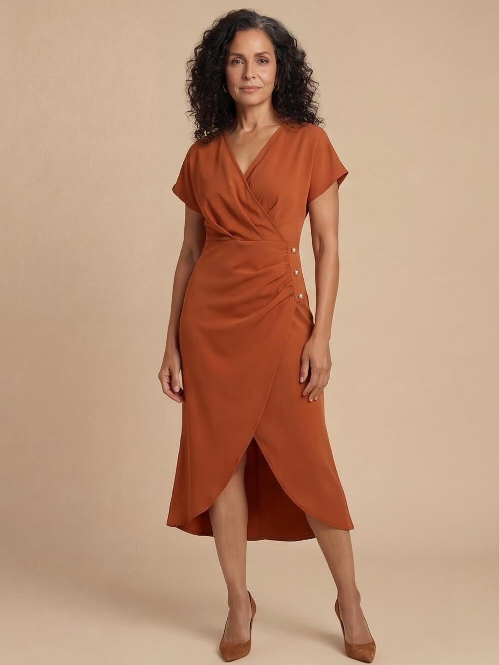 Vestido midi elegante de verano – Delgado, femenino y versátil