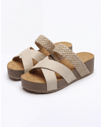 Damen Plateau Slides mit Geflochtenem Riemen
