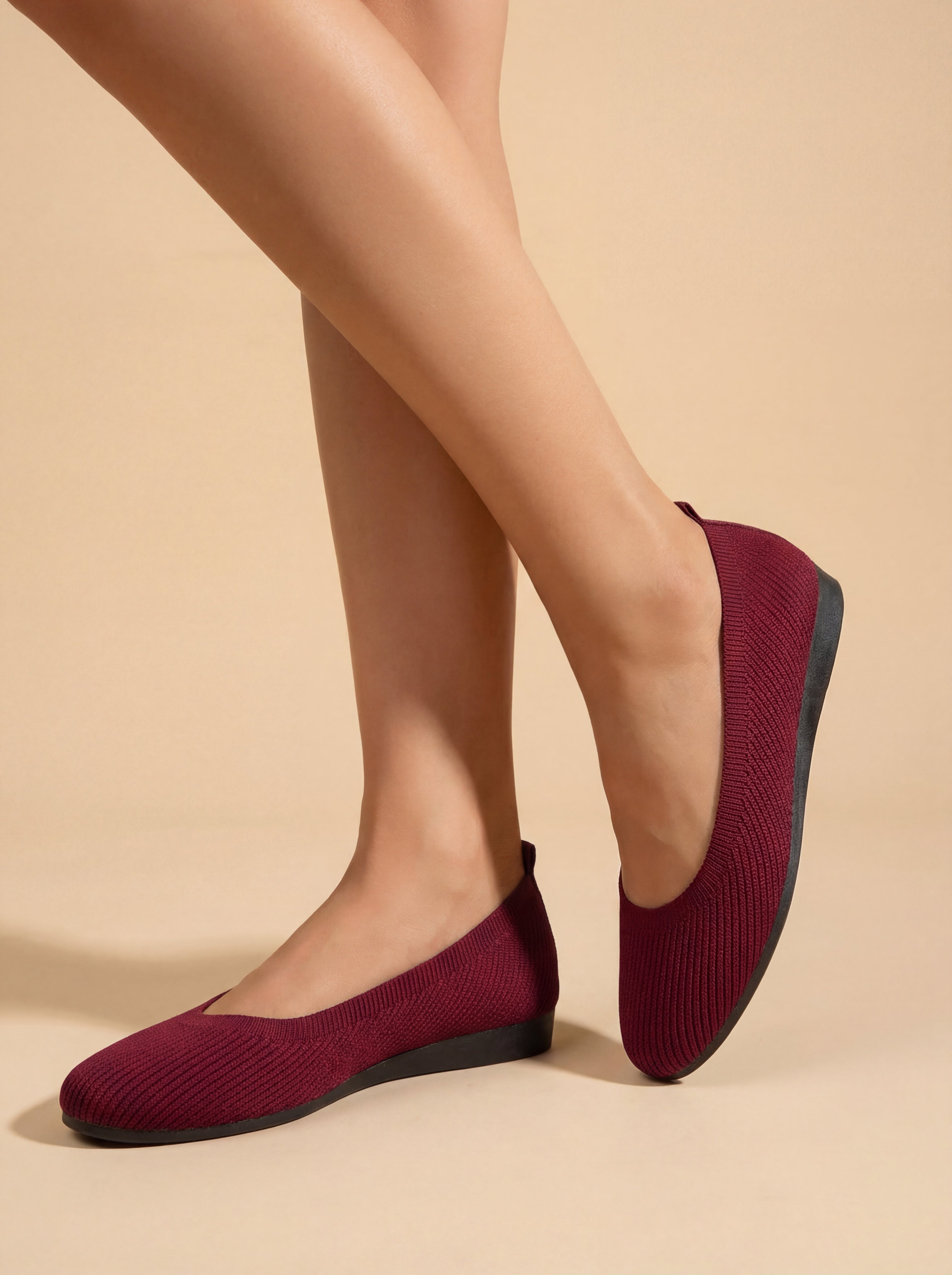 Damen Komfortschuhe mit flexiblem Strickobermaterial