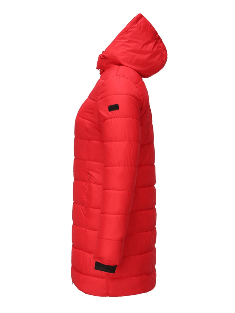 Cappotto invernale imbottito da donna – Cappotto a figura aderente con cappuccio