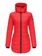 Cappotto invernale imbottito da donna – Cappotto a figura aderente con cappuccio