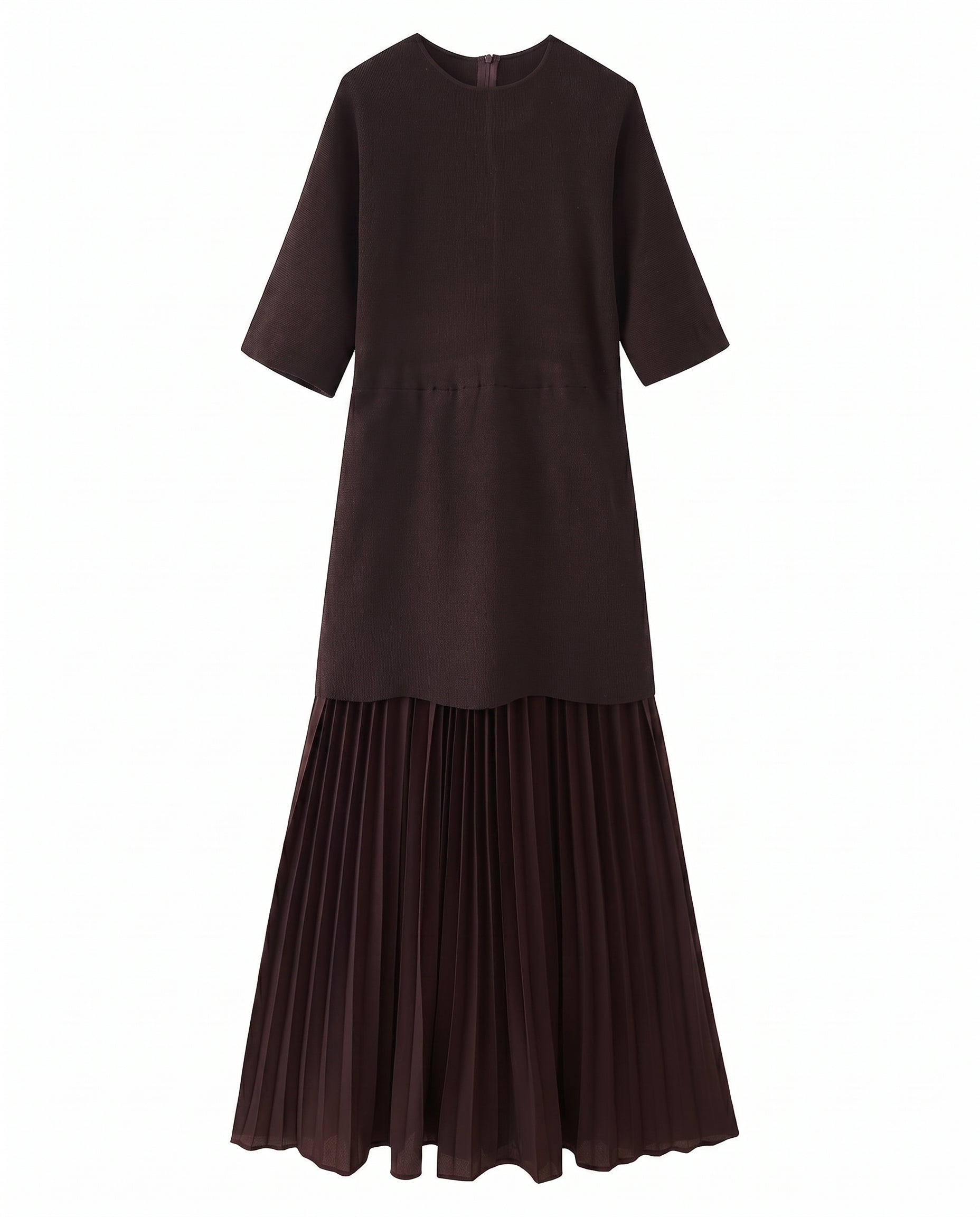 Damenkleid – Plissiertes Maxikleid mit Betonter Taille