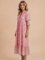 Boho Damen-Maxikleid mit Quasten – Leicht & Feminin