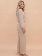 Damenbluse – Plissierte Bluse mit Puffärmeln