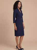 Elegantes Damen Etui-Midi-Kleid mit Gürtel