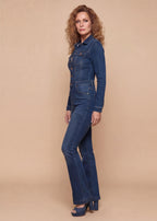 Damen Schlag-Denim Jumpsuit – Retro Statement & Moderner Urbaner Stil