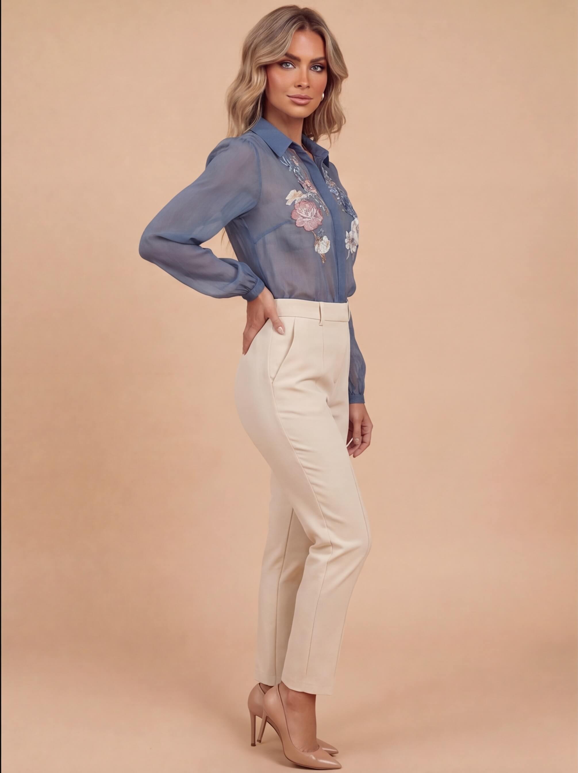 Damenbluse – Boho Blumenbluse