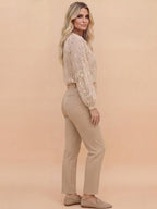 Boho Spitzenbluse für Damen mit offenem Ausschnitt