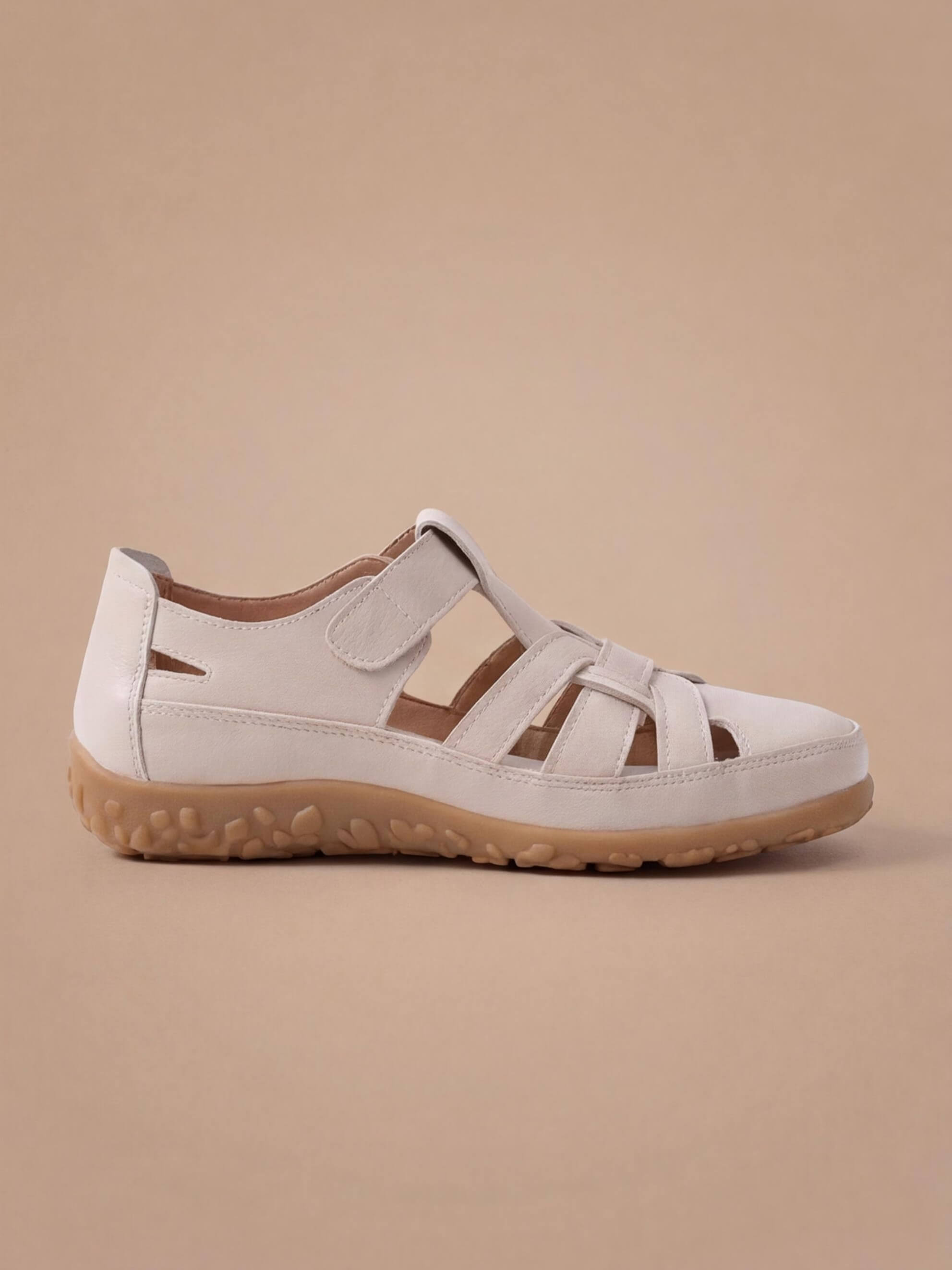 Damen Geschlossene Sandalen – Komfort Sandalen mit Verstellbaren Riemen