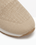 Dame fritidssneakers med gummisål – strik slip-on