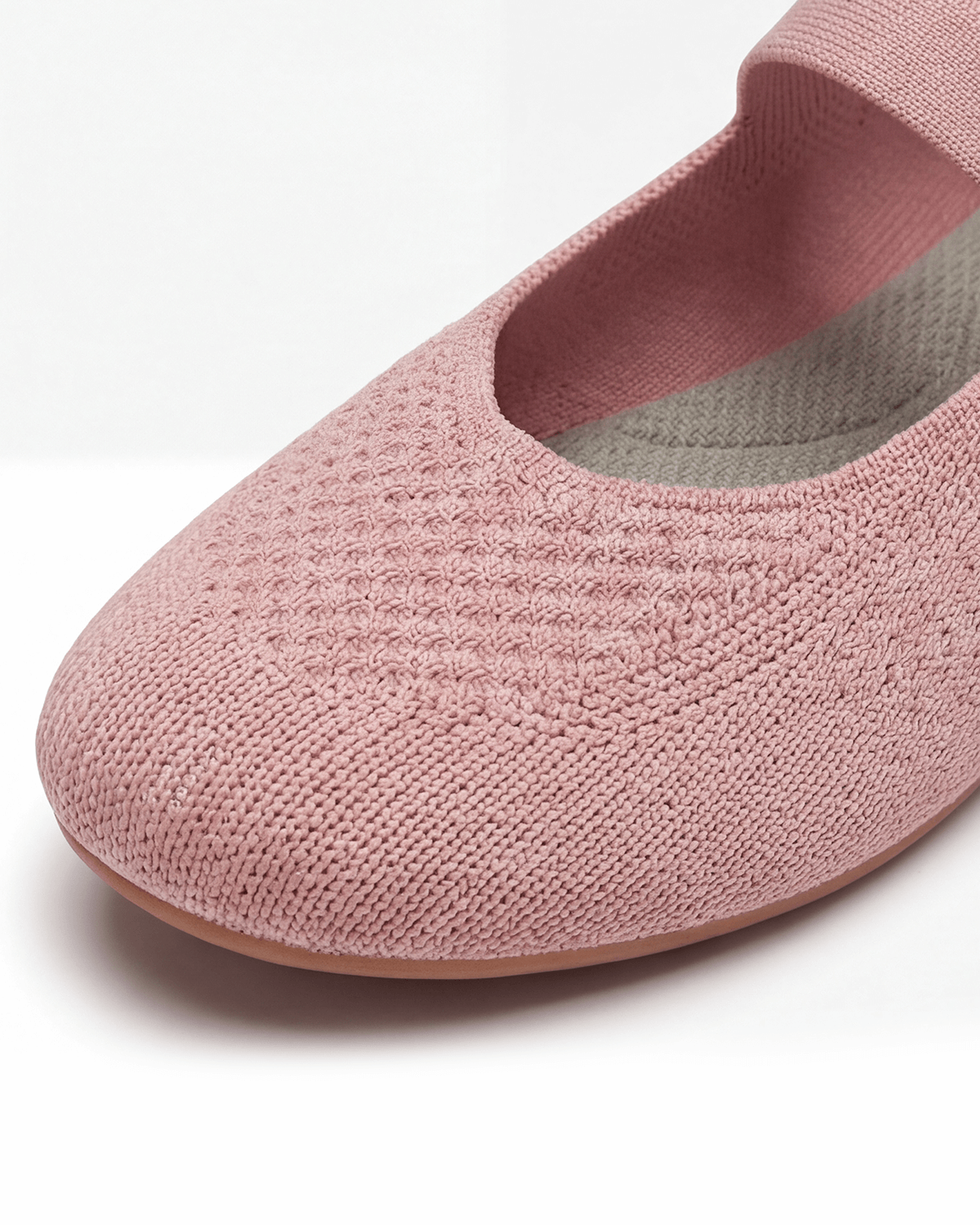 Damen Ballerinas in Strickoptik – Mary-Jane-Stil