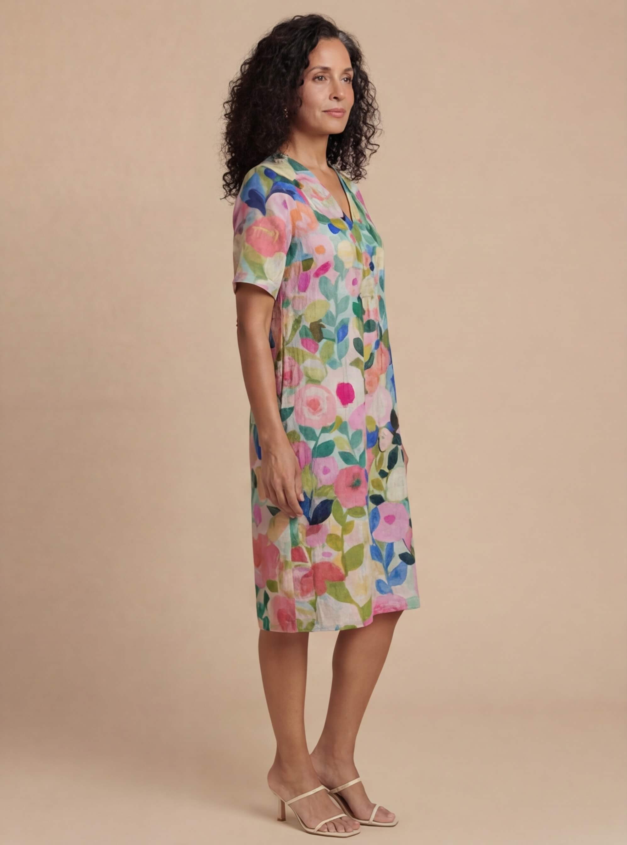Vestido floral de verano para mujer – Vestido midi ligero con corte holgado