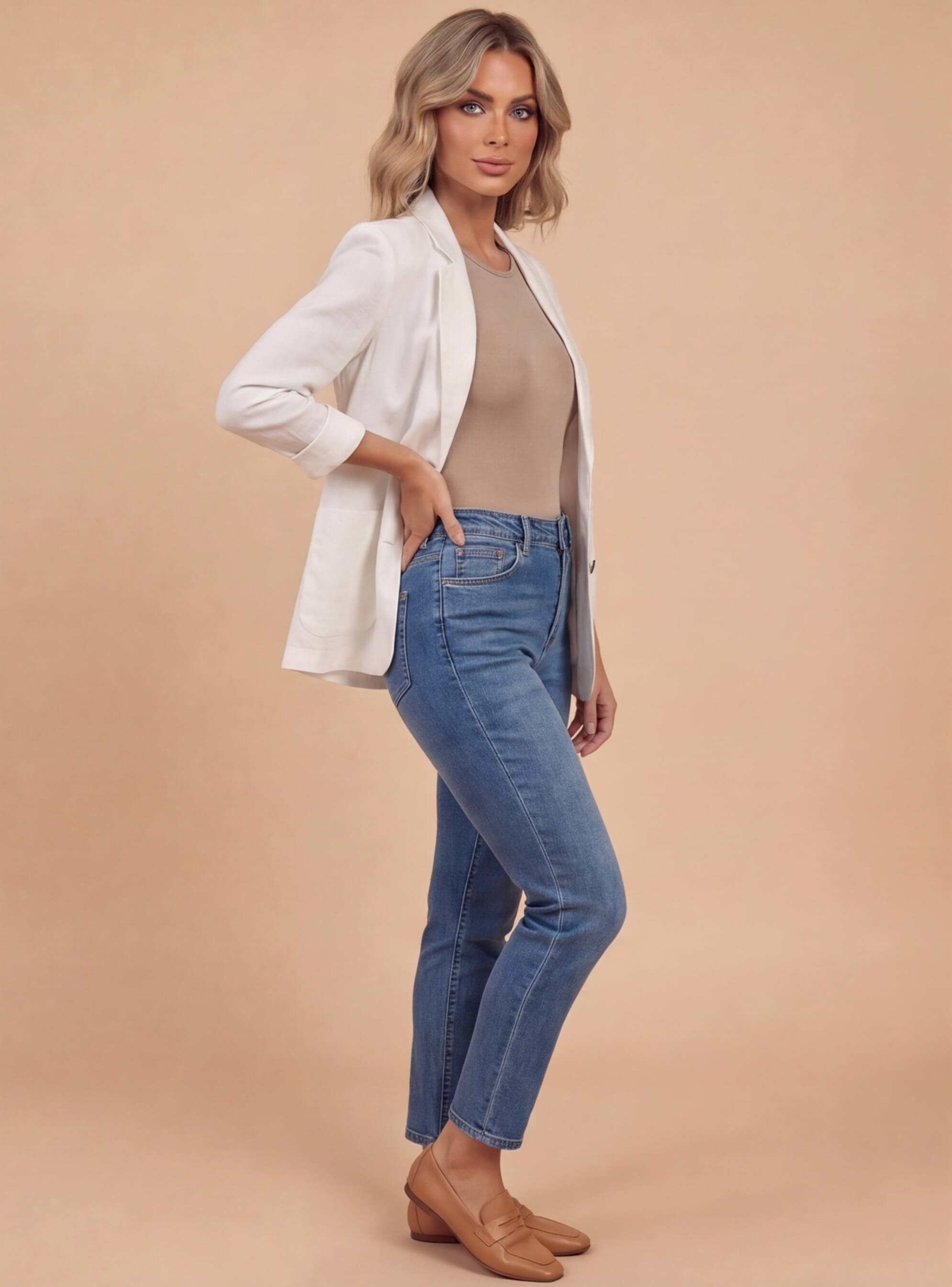 Damen Blazer – Leichter Blazer mit Lockerer Passform