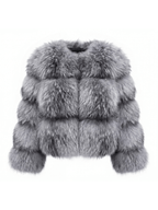 Damen Kunstpelzjacke – Luxuriöse Flausch Winter Faux Fur Coat