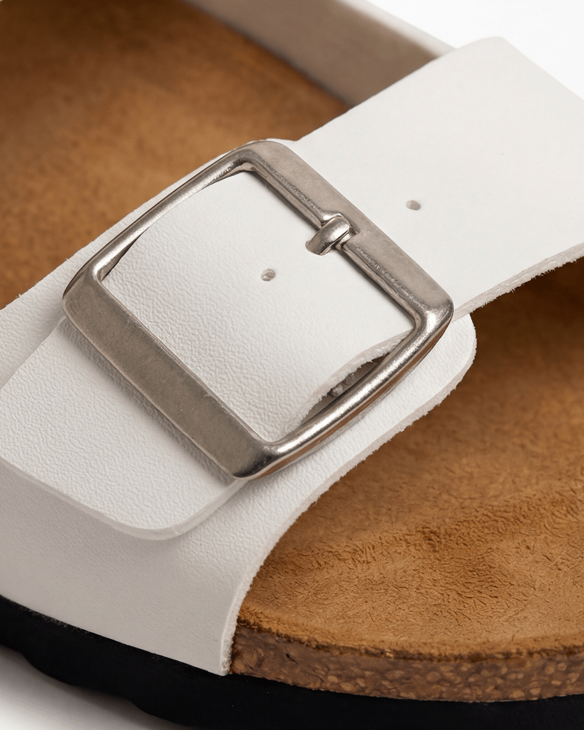 Damen Slide-Sandalen – Doppel-Schnallen mit Fußbett