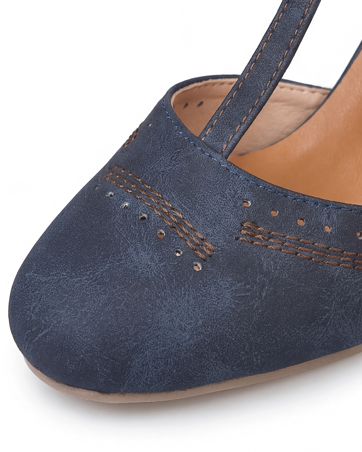 Damen Pumps mit Blockabsatz – Zweifarbige T-Riemchen