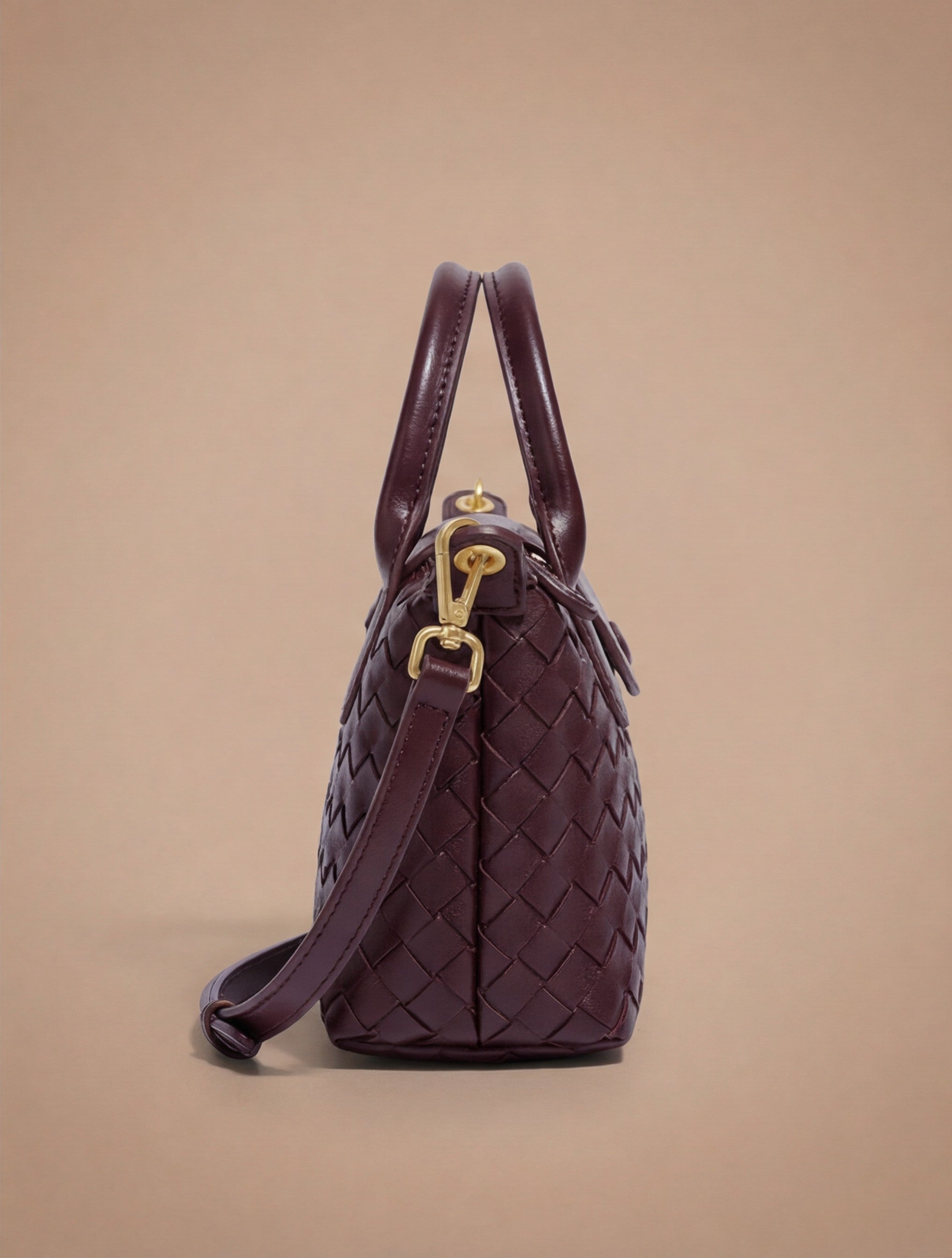 Damen Handtasche – Geflochtene Mini-Bag aus Kunstleder