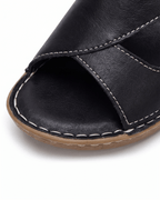 Damen Slide-Sandalen mit Kontrastnähten – Design mit Ausschnitten