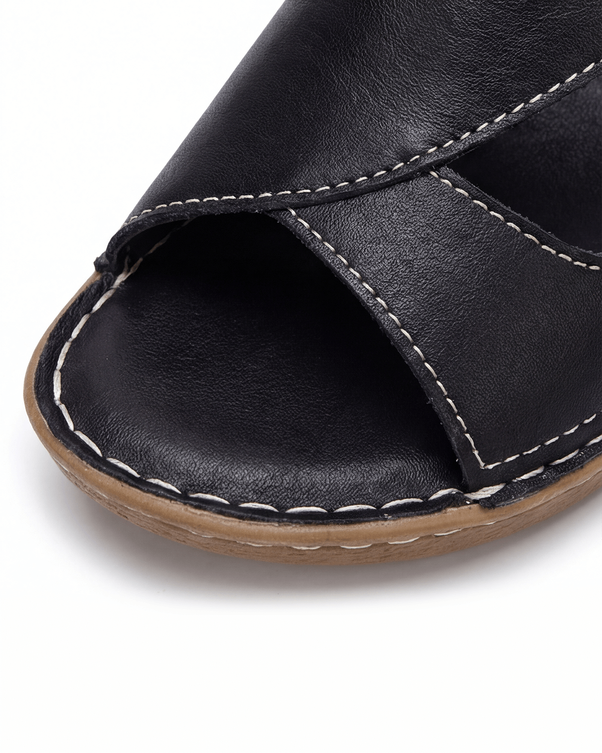 Damen Slide-Sandalen mit Kontrastnähten – Design mit Ausschnitten