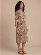 Damen-Midikleid mit Lebendigem Print – Elegant & Feminin