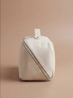 Kosmetiktasche Damen – Strukturierte Reise-Make-up-Bag aus Kunstleder